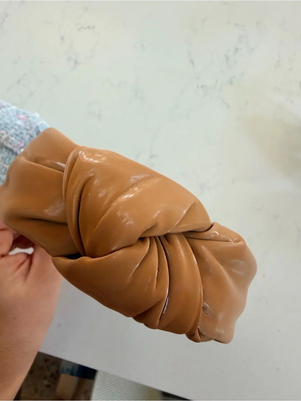 Lele Sadoughi Faux Leather Headband - Caramel